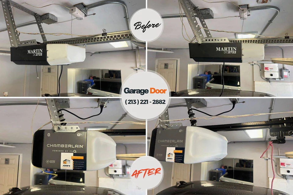 Before and after: garage door repair Gilmer Park, IN